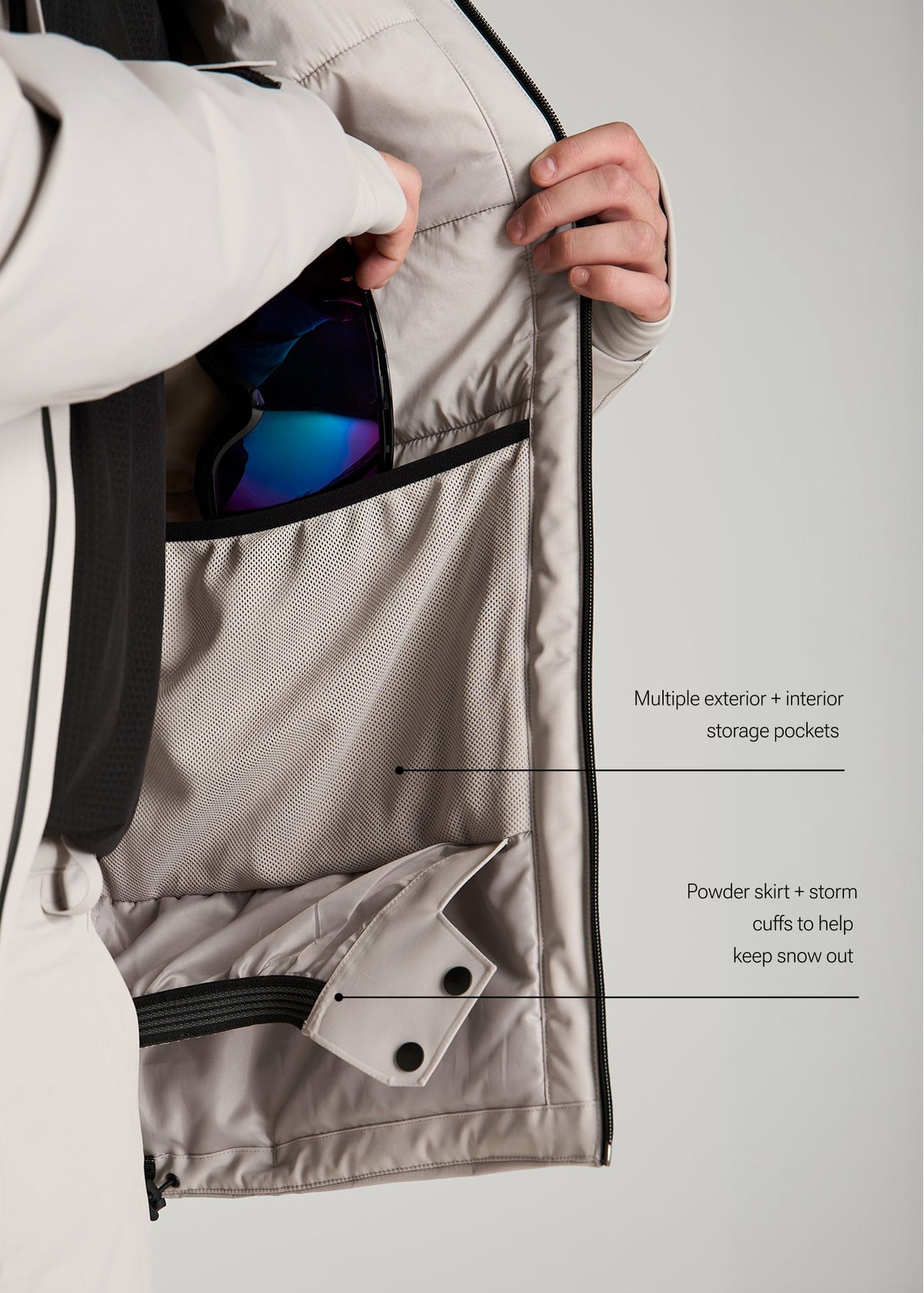 Insulated Ski Jacket for Tall Men in Evergrey