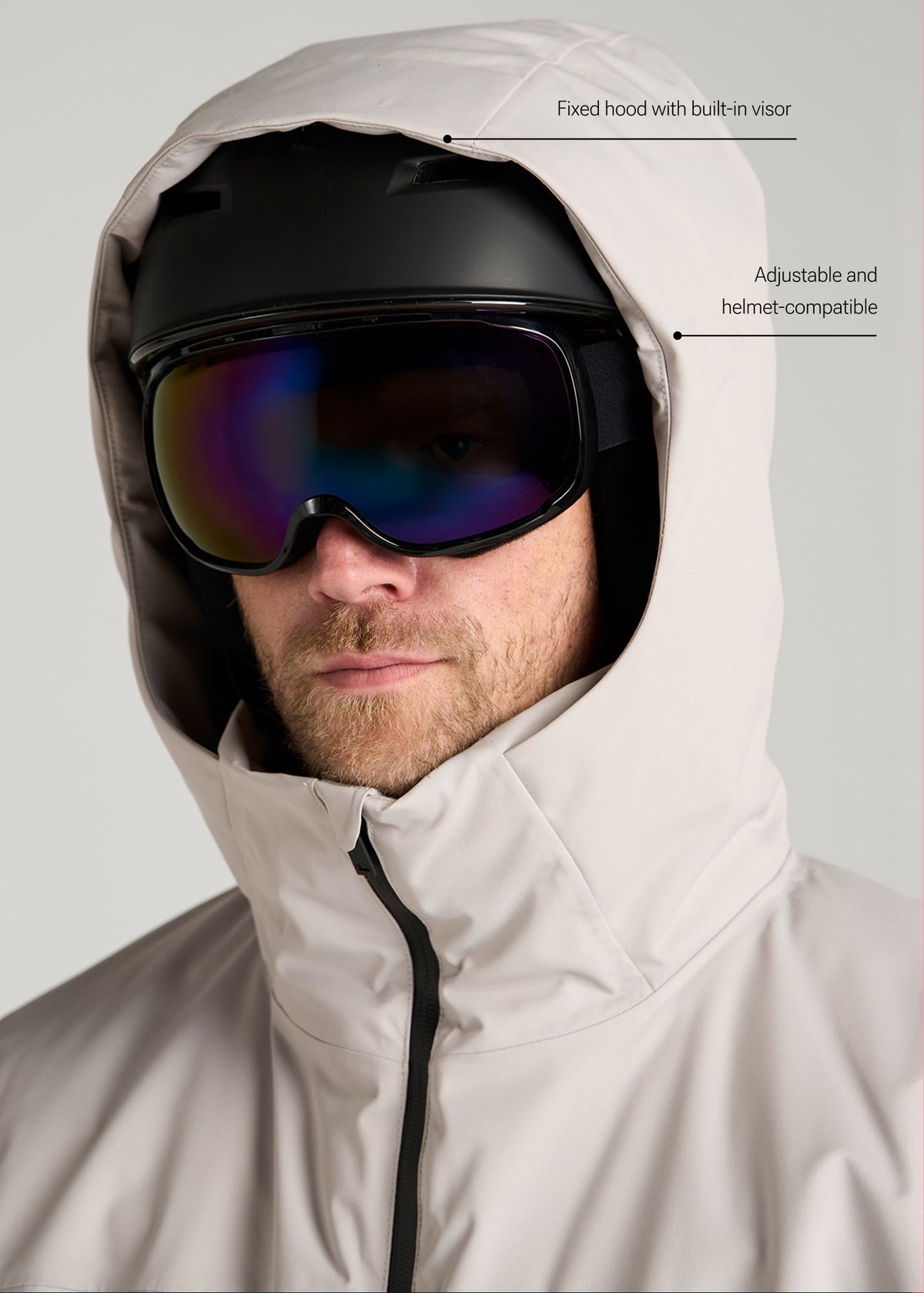 Insulated Ski Jacket for Tall Men in Evergrey
