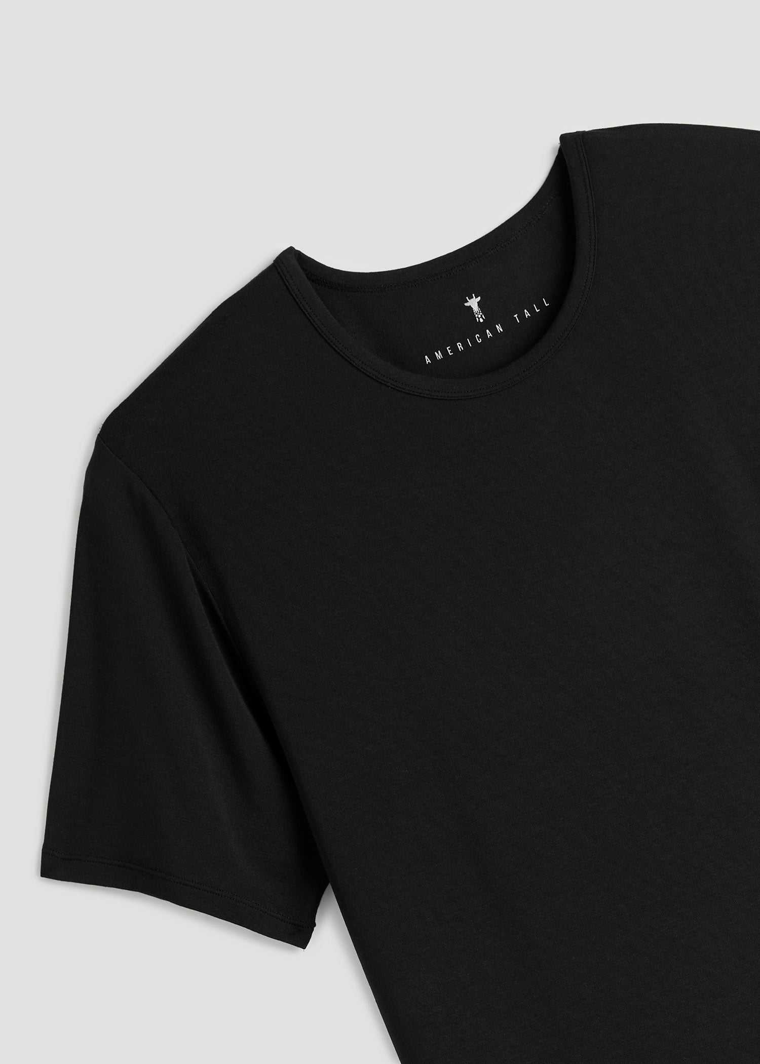 2-Pack Luxe Modal Crewneck Undershirts for Tall Men in Black