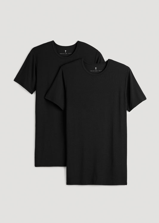 2 Pack Luxe Modal Crewneck Undershirt in Black