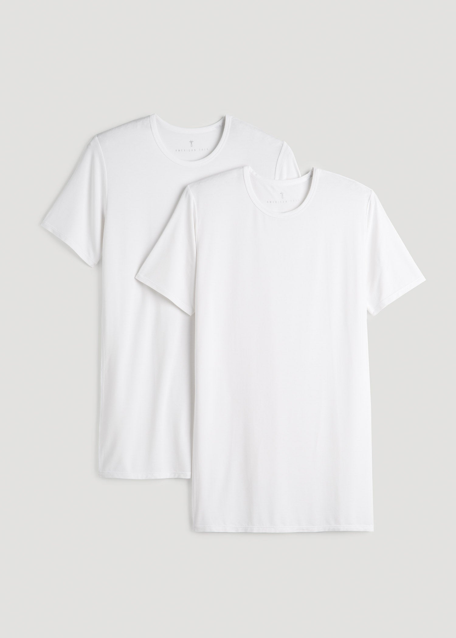 2-Pack Luxe Modal Crewneck Undershirts for Tall Men in White