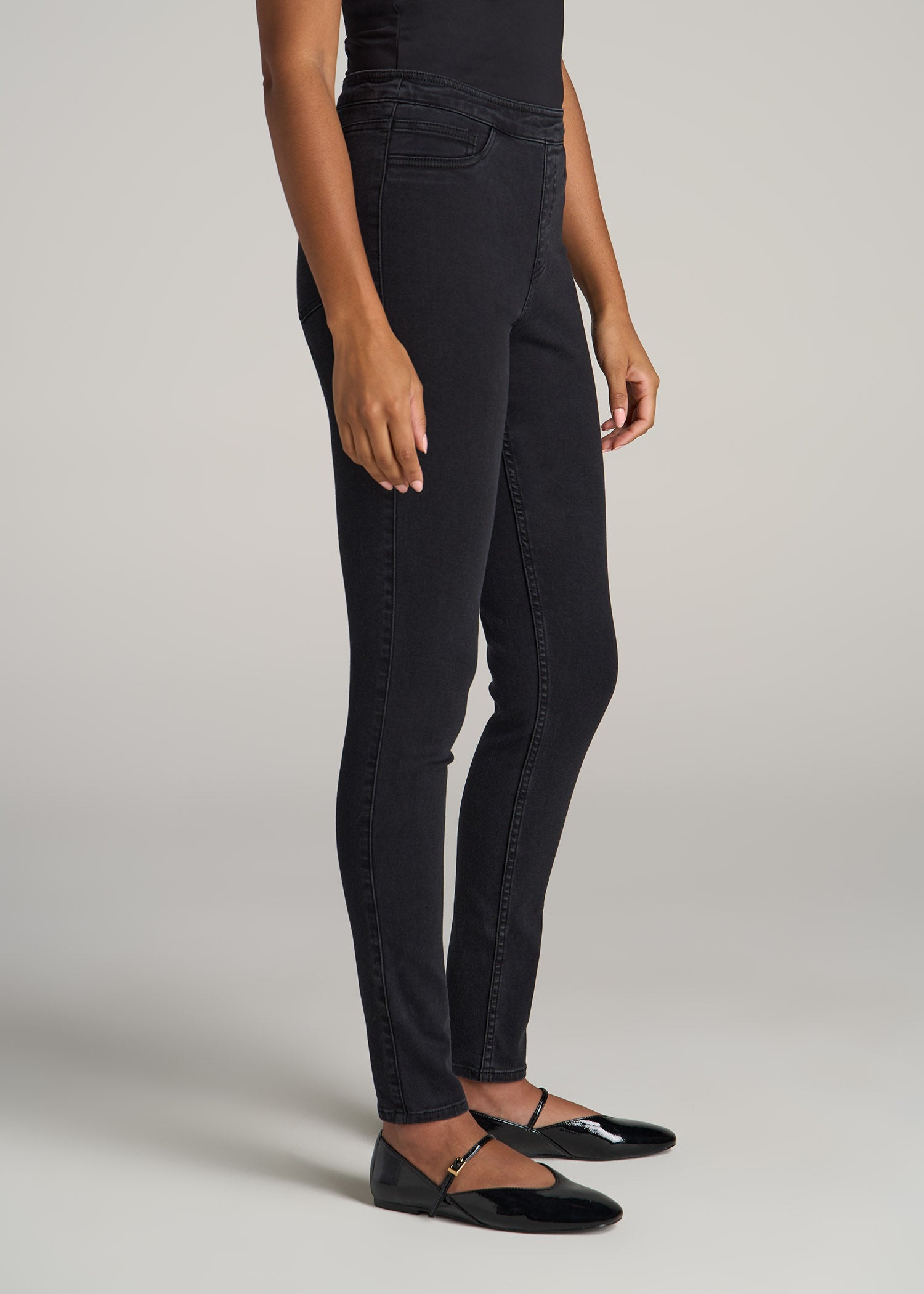 Jeggings for Tall Women in Washed Black
