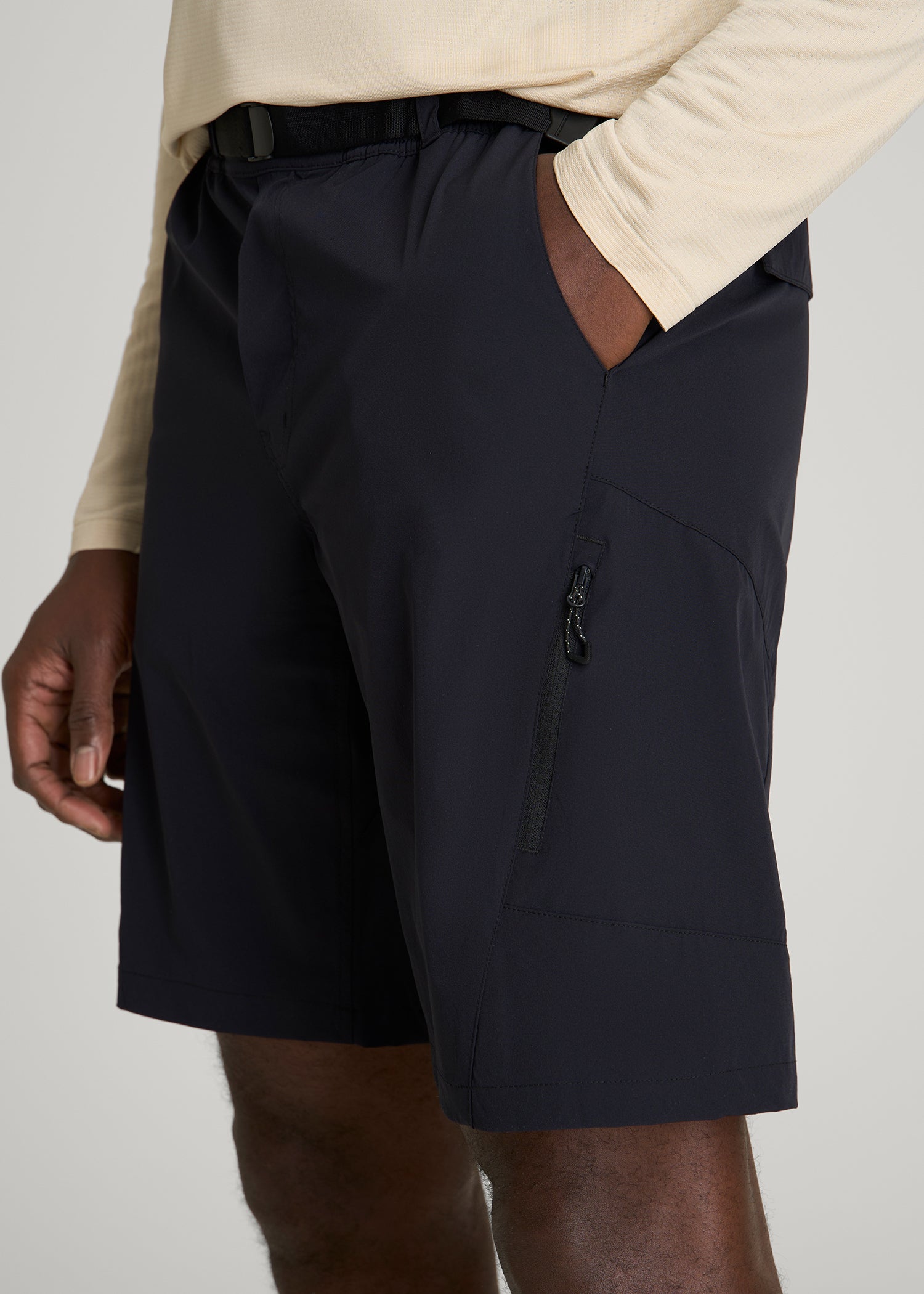 10 Pocket Hiking Short for Tall Men in Black