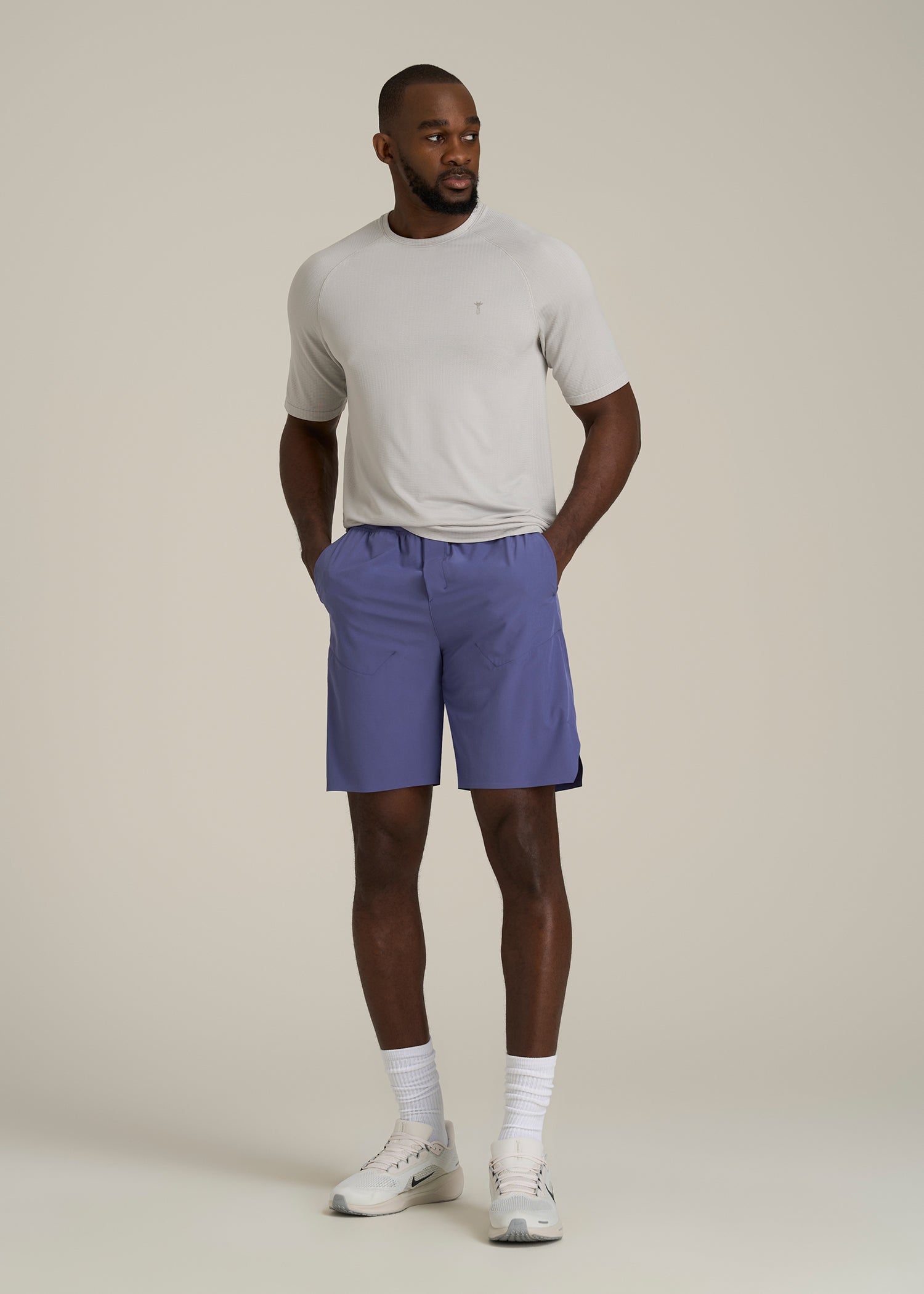 2-in-1 Featherweight Running Short for Tall Men in Future Dusk