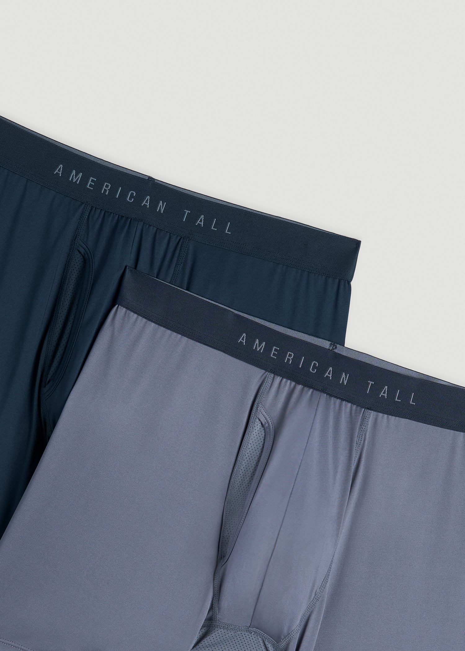 2-Pack A.T. Performance Boxer Briefs for Tall Men in Navy Blue & Blue Slate