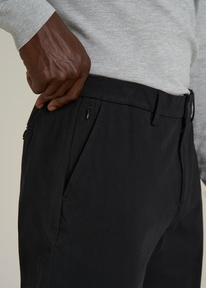 4 Way Stretch Commuter RELAXED Chino Pants for Tall Men in Black