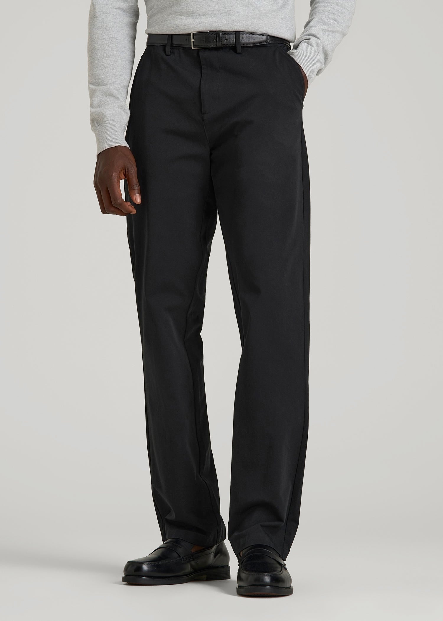 mens loose fit dress pants 4 Way Stretch Commuter RELAXED Chino Pants for Tall Men in Black 38 / 38 / Black