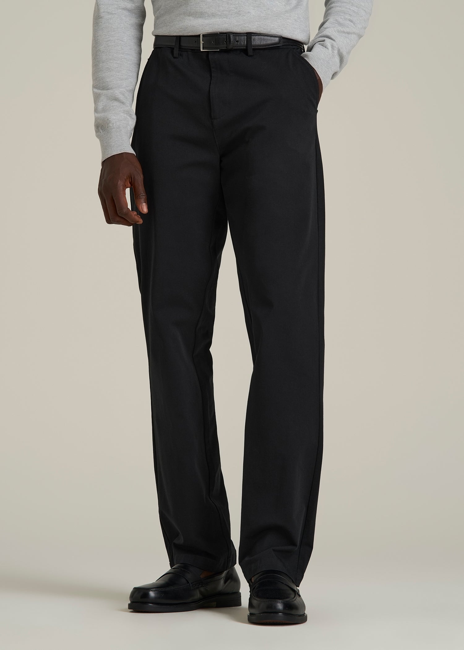 4 Way Stretch Commuter RELAXED Chino Pants for Tall Men in Black