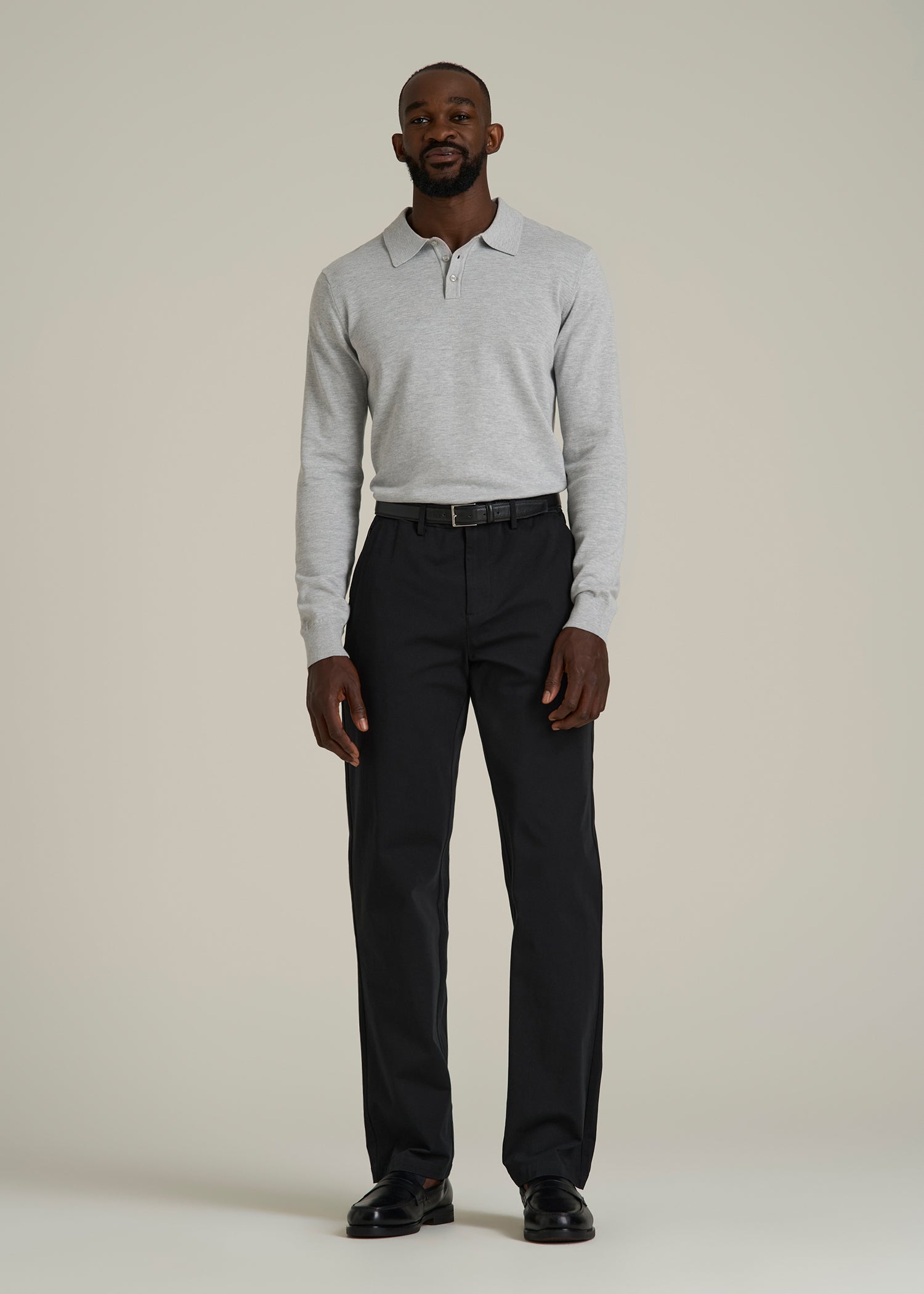 4 Way Stretch Commuter RELAXED Chino Pants for Tall Men in Black