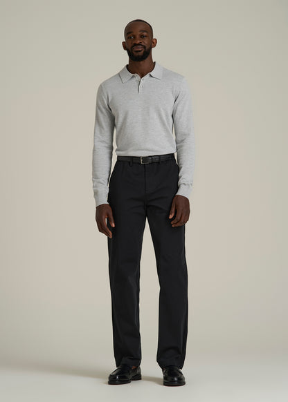 4 Way Stretch Commuter RELAXED Chino Pants for Tall Men in Black