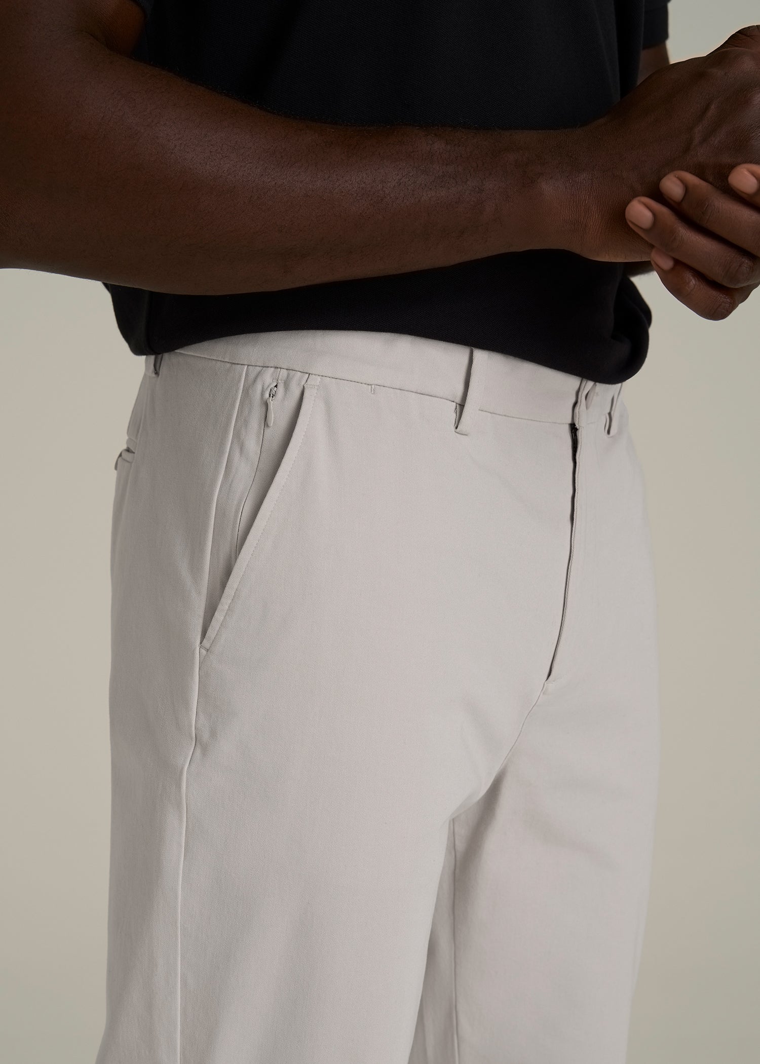 4 Way Stretch Commuter RELAXED Chino Pants for Tall Men in Drywall Tan