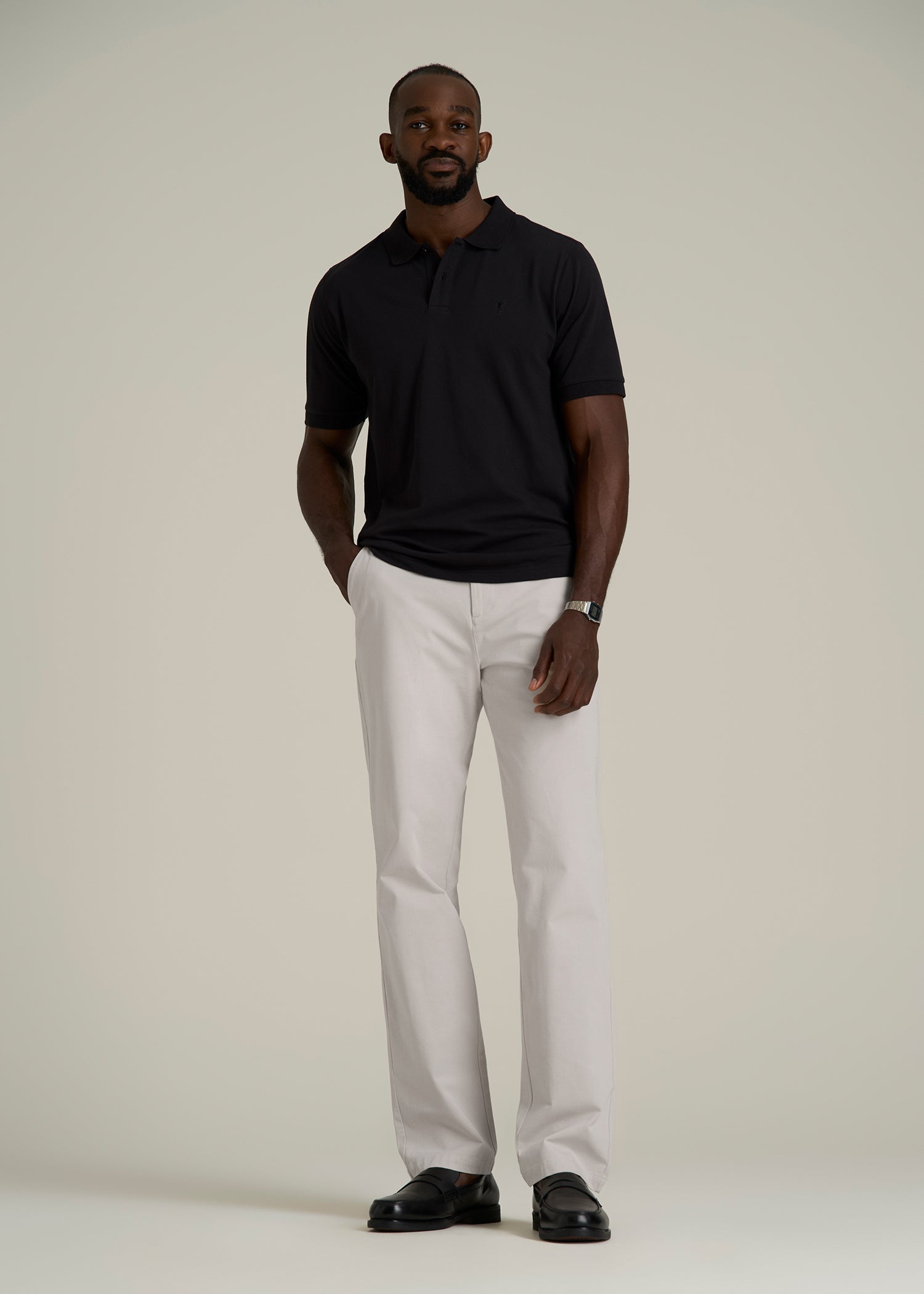 4 Way Stretch Commuter RELAXED Chino Pants for Tall Men in Drywall Tan