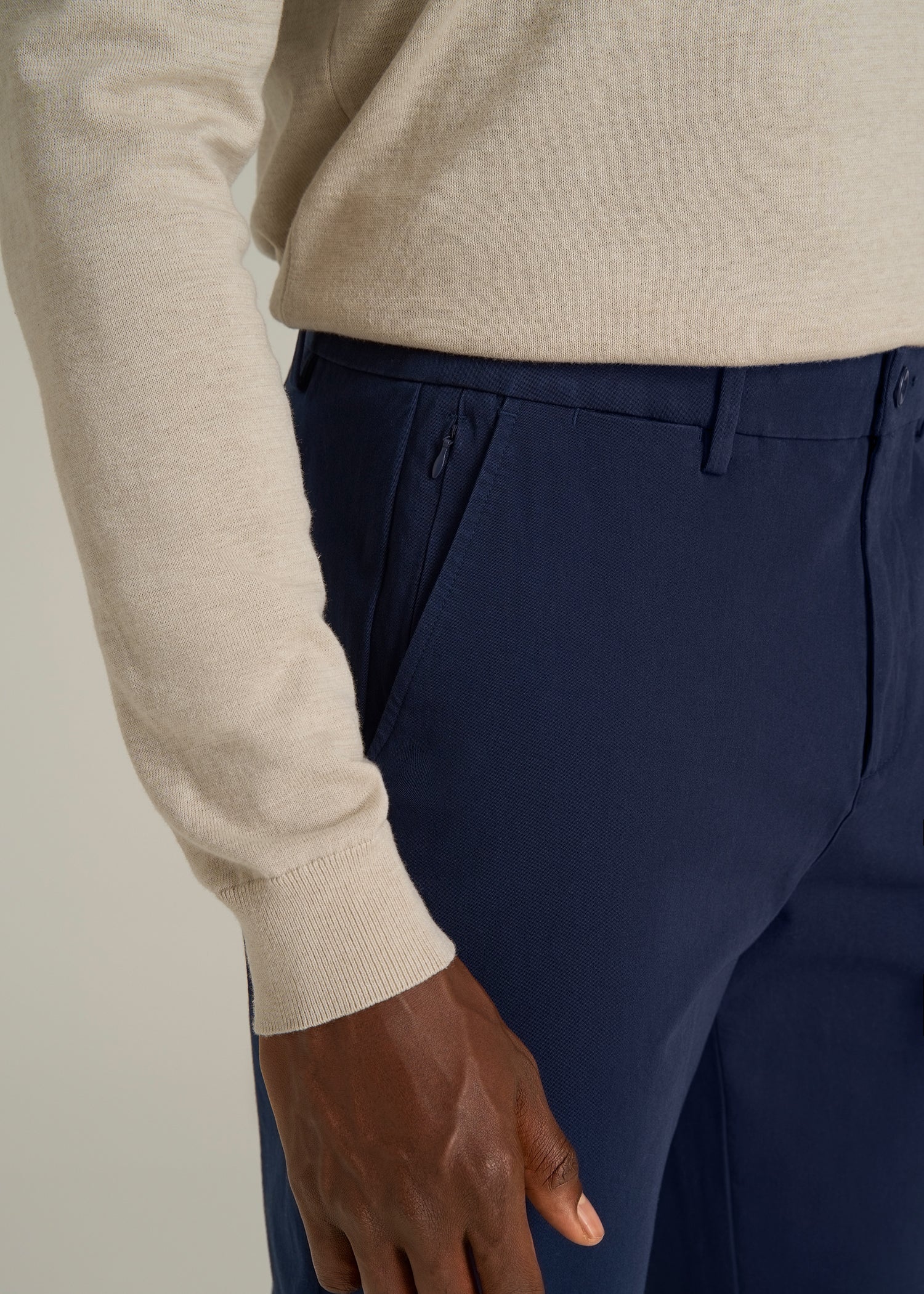 4 Way Stretch Commuter STRAIGHT Leg Chino Pants for Tall Men in Summer Blue