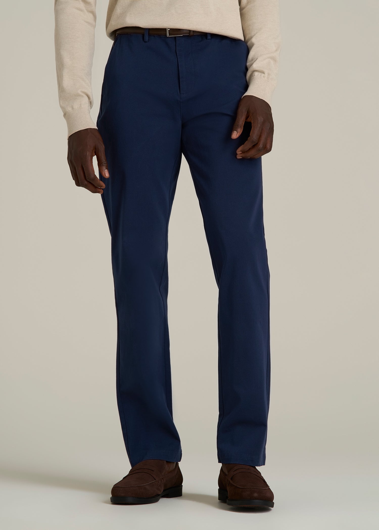 4 Way Stretch Commuter STRAIGHT Leg Chino Pants for Tall Men in Summer Blue