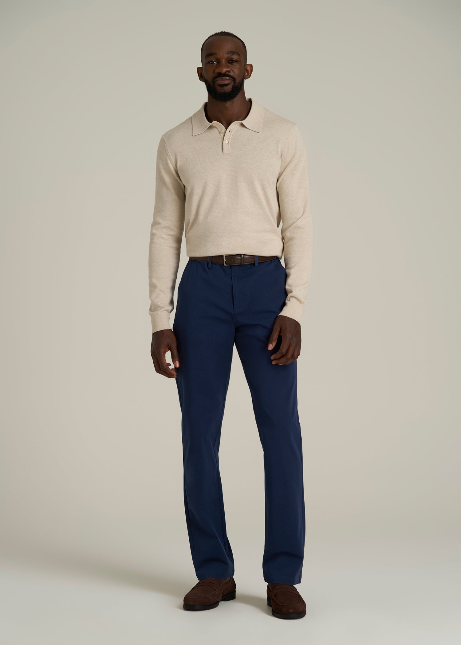 4 Way Stretch Commuter STRAIGHT Leg Chino Pants for Tall Men in Summer Blue