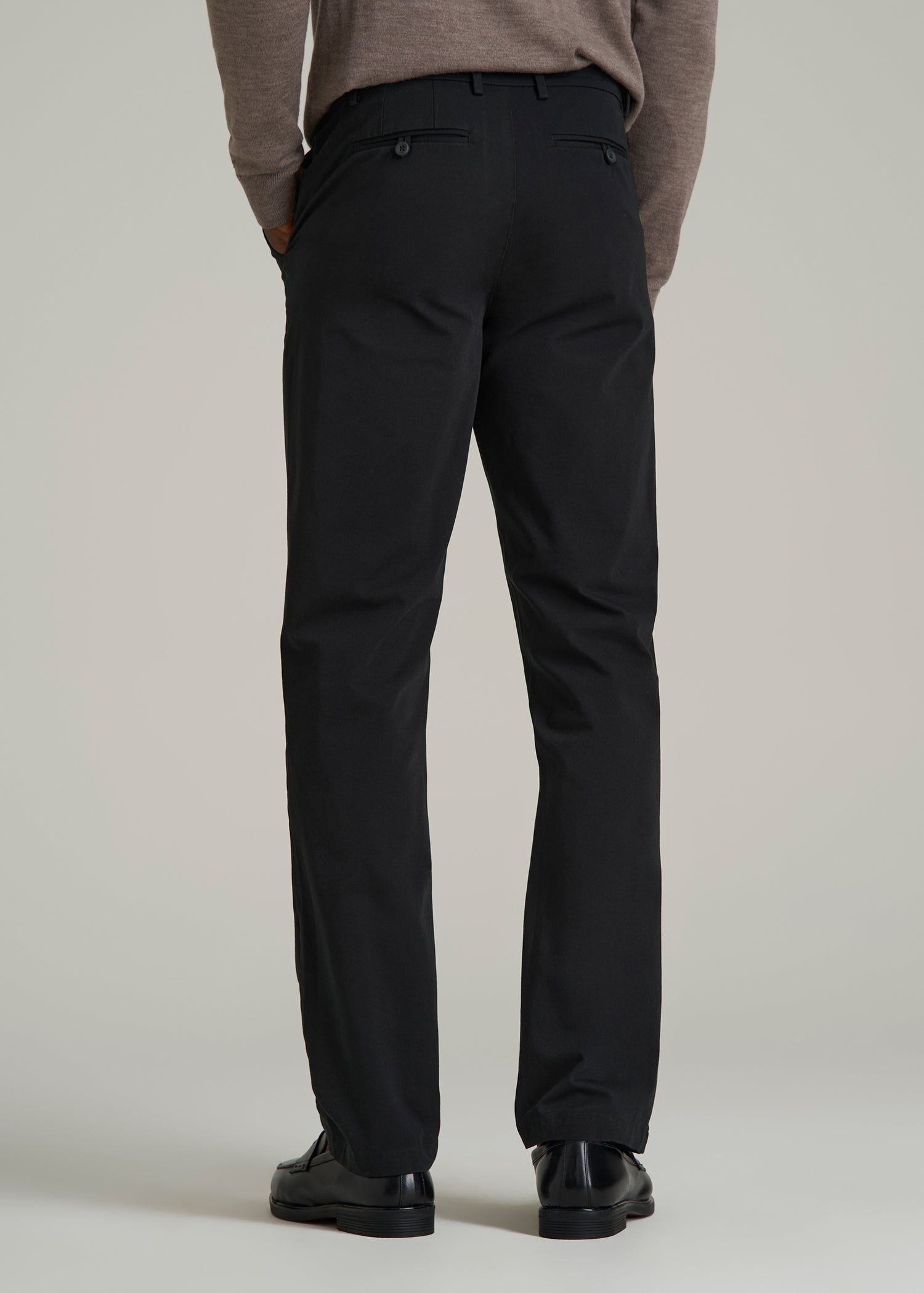 4 Way Stretch Commuter TAPERED Chino Pants for Tall Men in Black