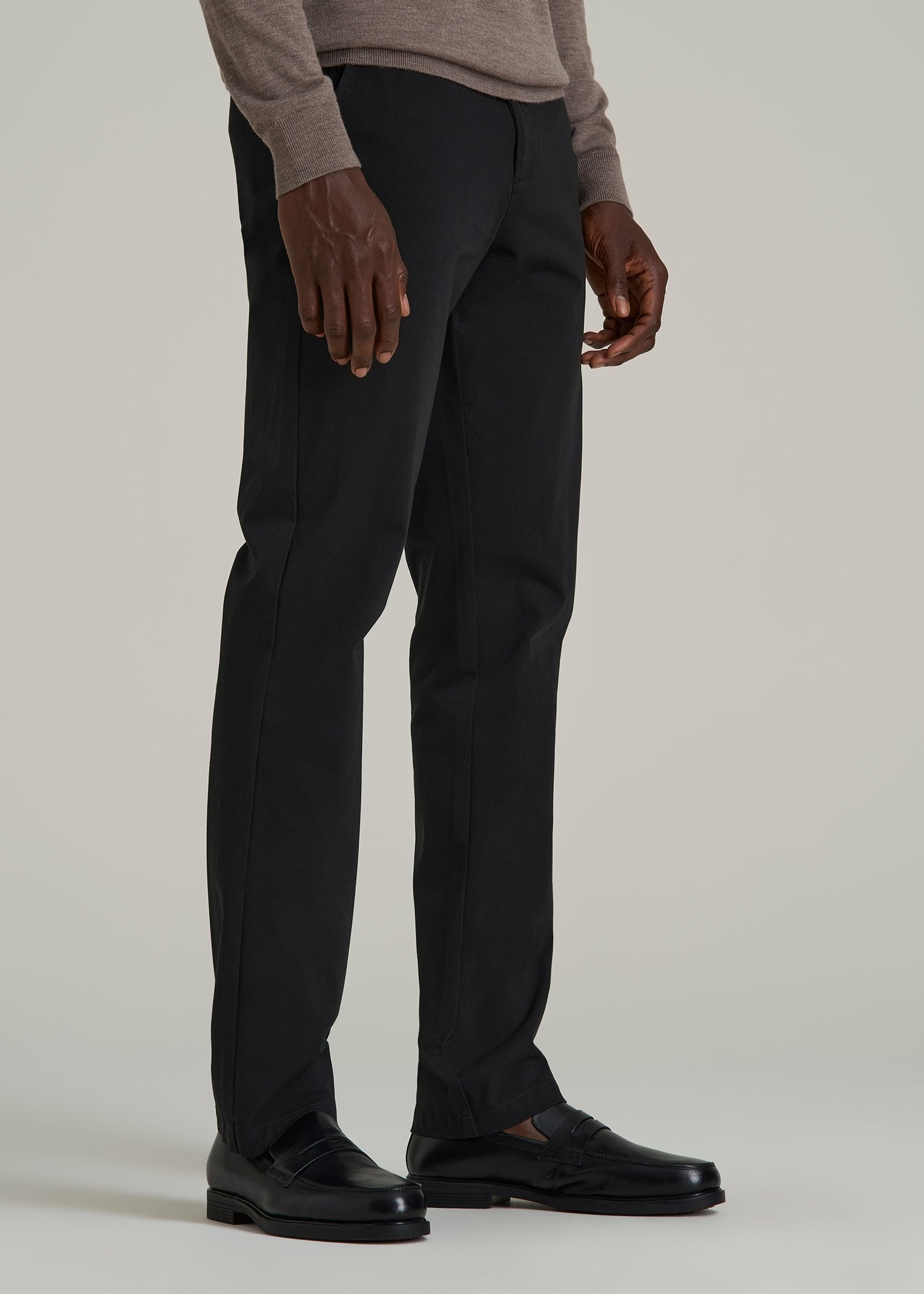 4 Way Stretch Commuter TAPERED Chino Pants for Tall Men in Black