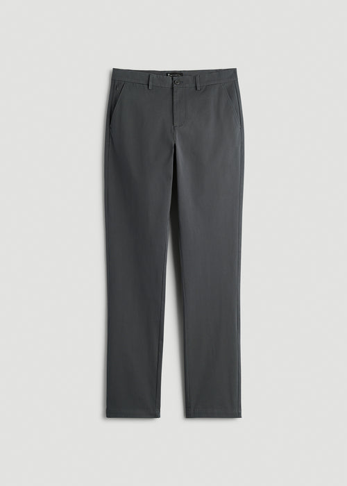 4-Way Stretch Commuter Tapered Chino Pants for Tall Men in Dark Ash