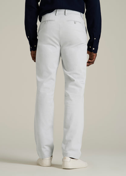 4 Way Stretch Commuter TAPERED Chino Pants for Tall Men in Silver Drop