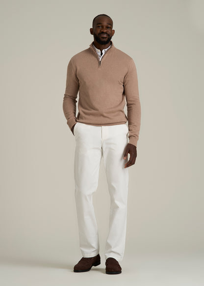 4 Way Stretch Commuter TAPERED Chino Pants for Tall Men in White Alyssum