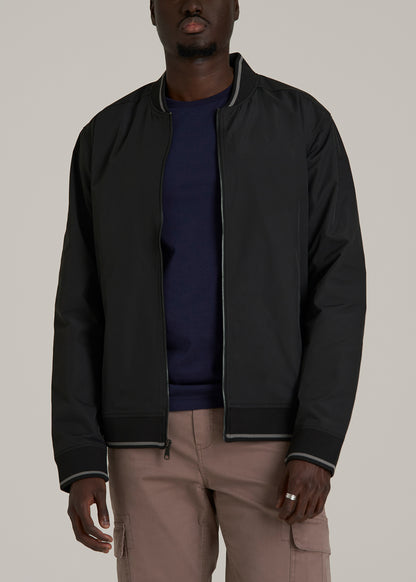 A.T. Bomber Jacket for Tall Men in Black