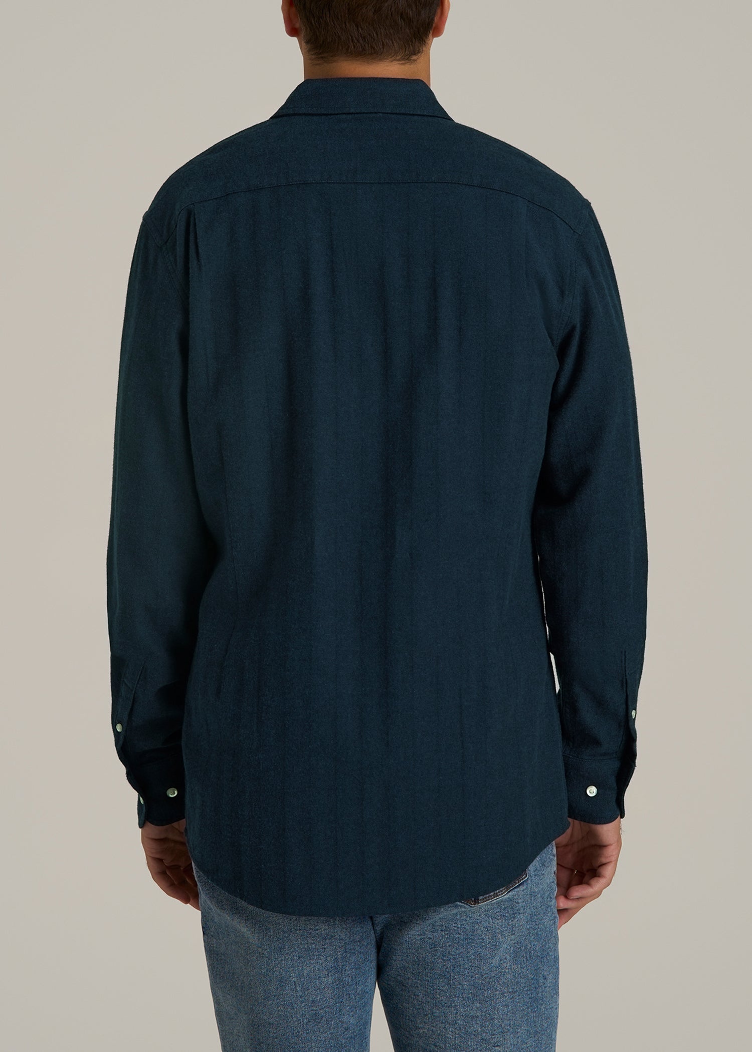 Nelson Flannel Shirt for Tall Men in Blue Chevron