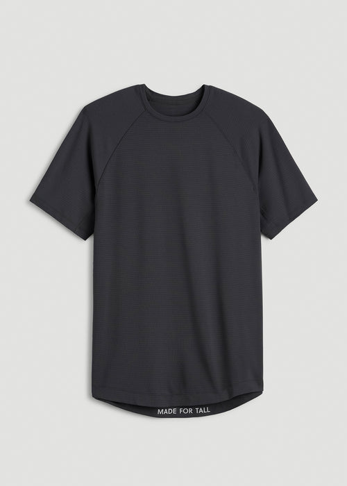 Air Knit Short Sleeves Performance Tshirt for Tall Men in Mid Grey
