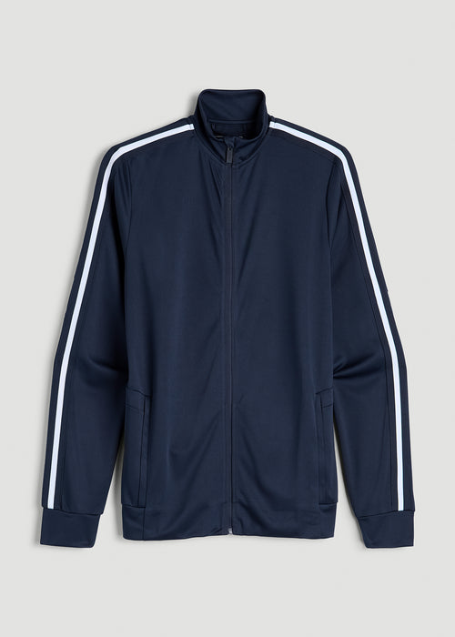 Athletic Stripe Jacket for Tall Men in Navy-White Stripe