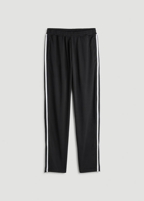 Athletic Stripe Pants for Tall Men in Black