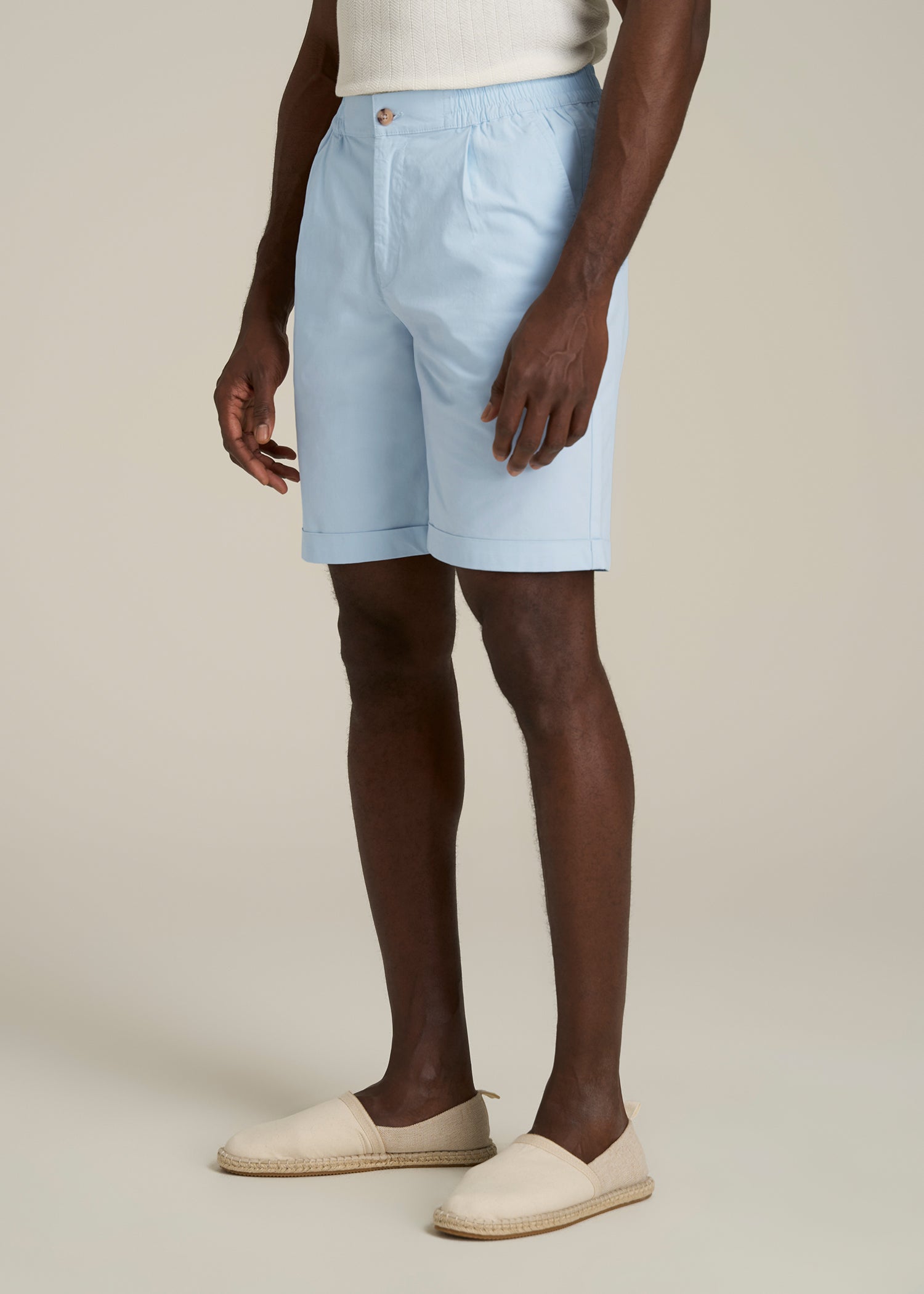 Bermuda Shorts for Tall Men in Ice Blue