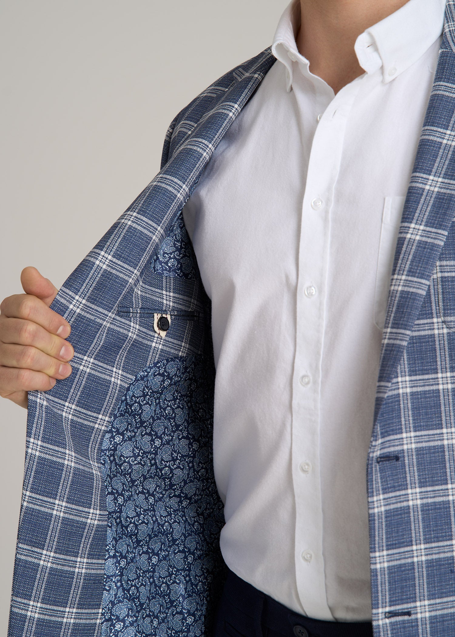 Core Blazer for Tall Men in Navy Check