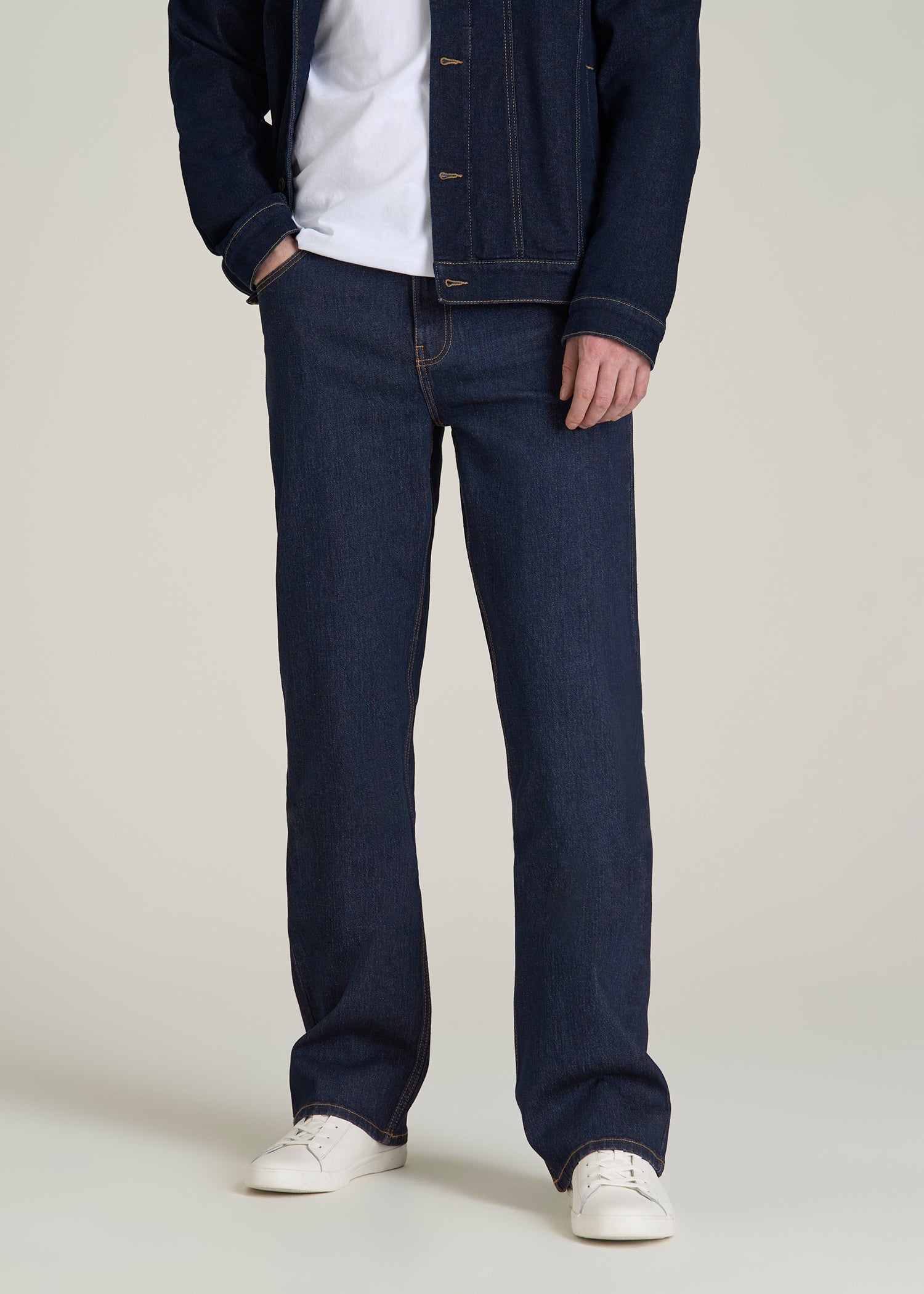 Bootcut Jeans for Tall Men in Deep Indigo Wash