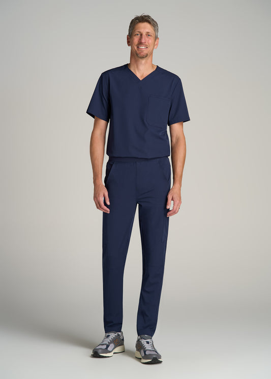 Cargo Scrub Pants for Tall Men in Patriot Blue