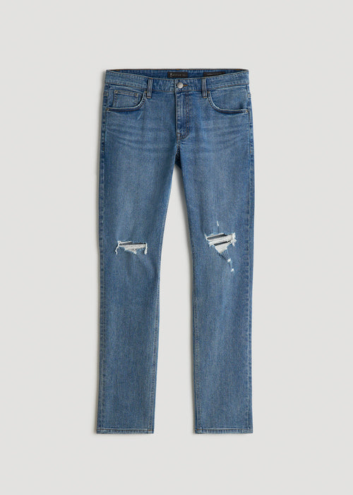 Carman TAPERED Jeans for Tall Men in Distressed Skyline Blue