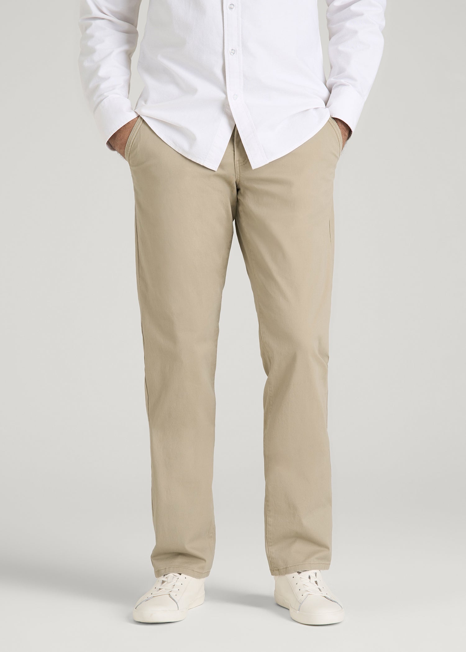 Carman TAPERED Chinos for Tall Men in Desert Khaki