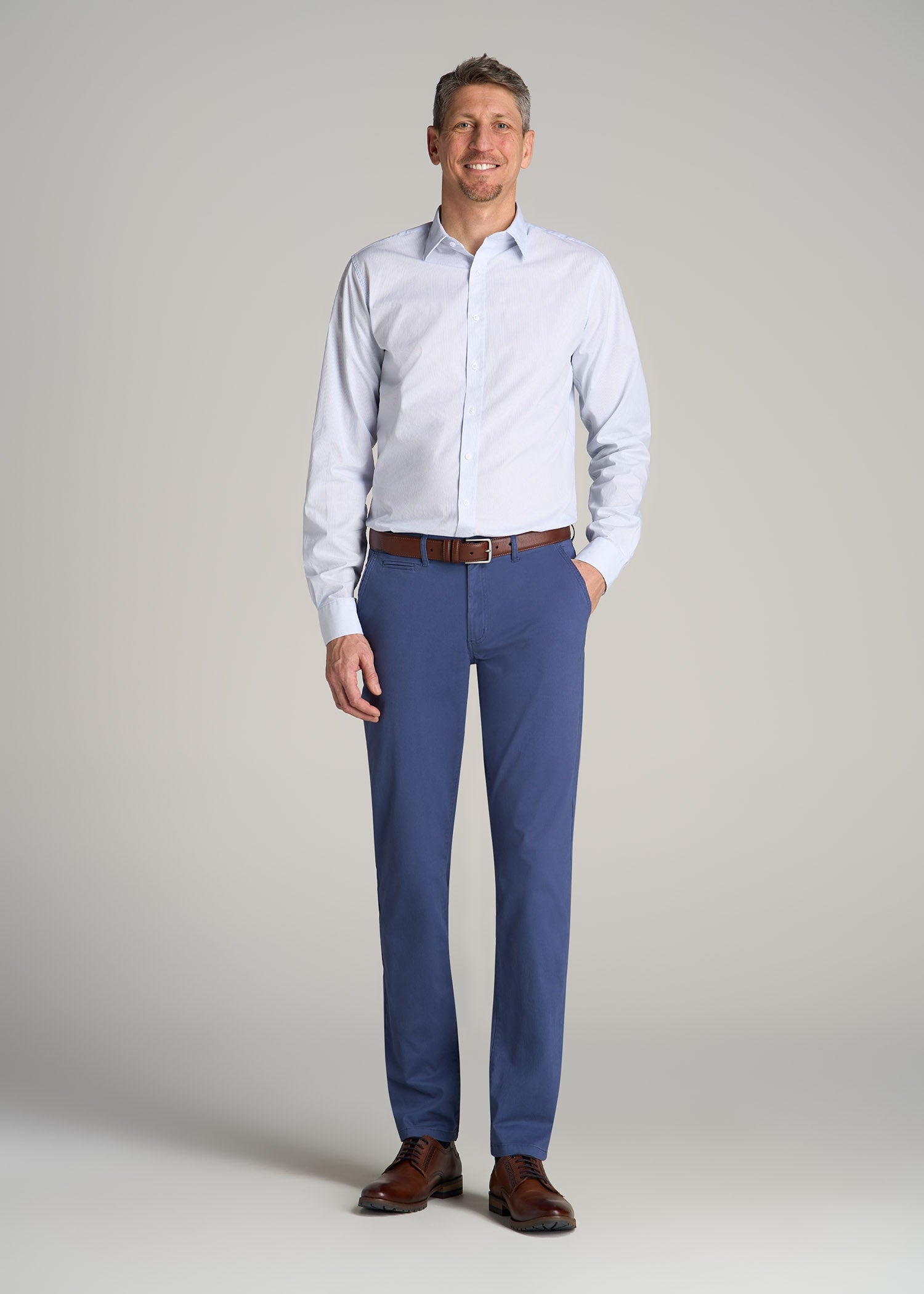 Carman TAPERED Chinos for Tall Men in Steel Blue