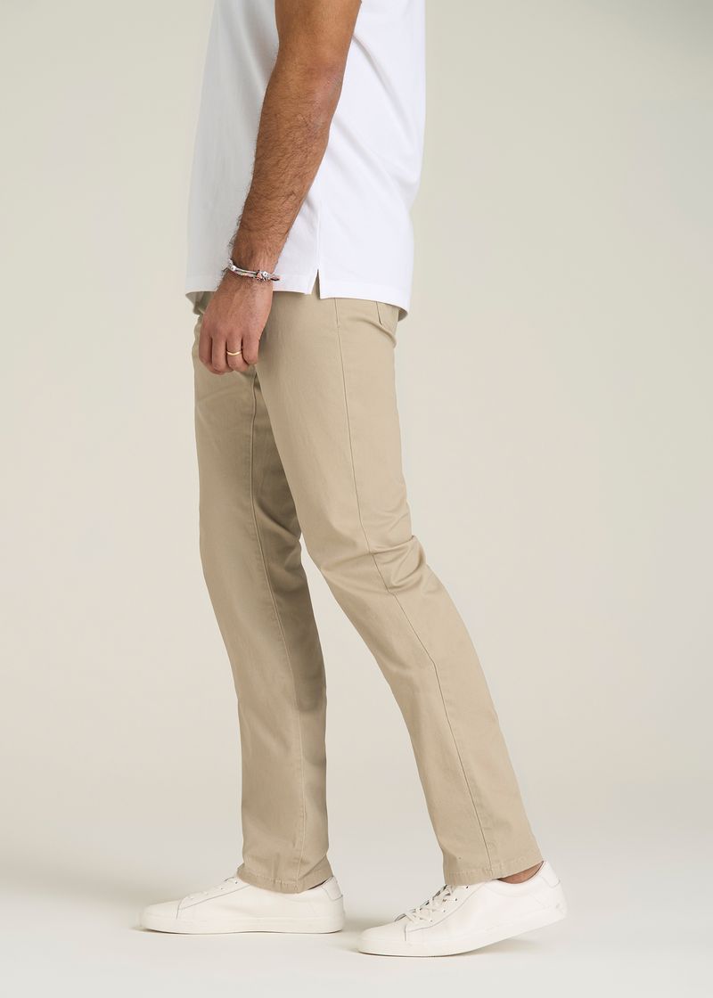 Carman TAPERED Fit Five Pocket Pants for Tall Men in Desert Khaki