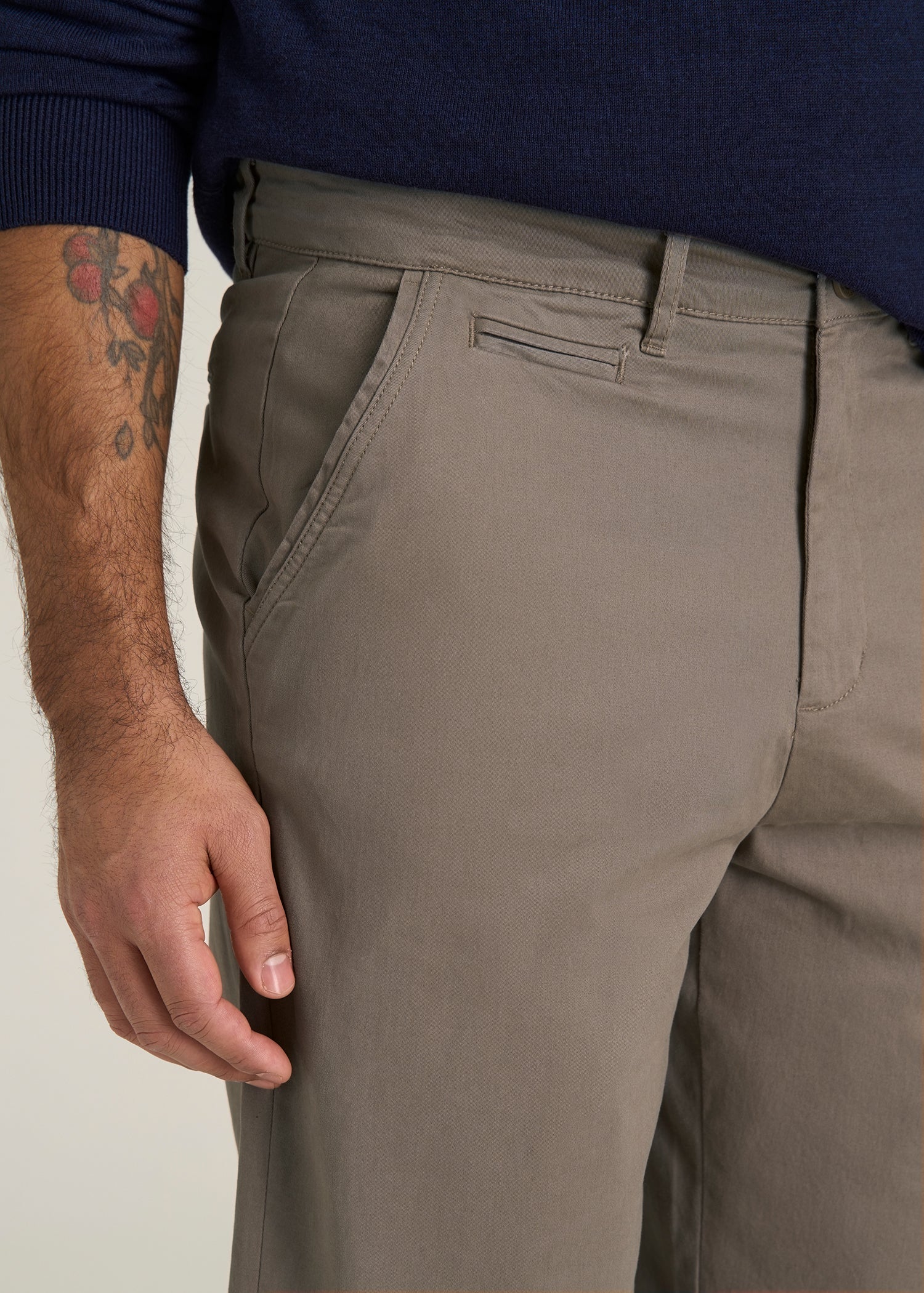 Chino Shorts for Tall Men in Dark Sand