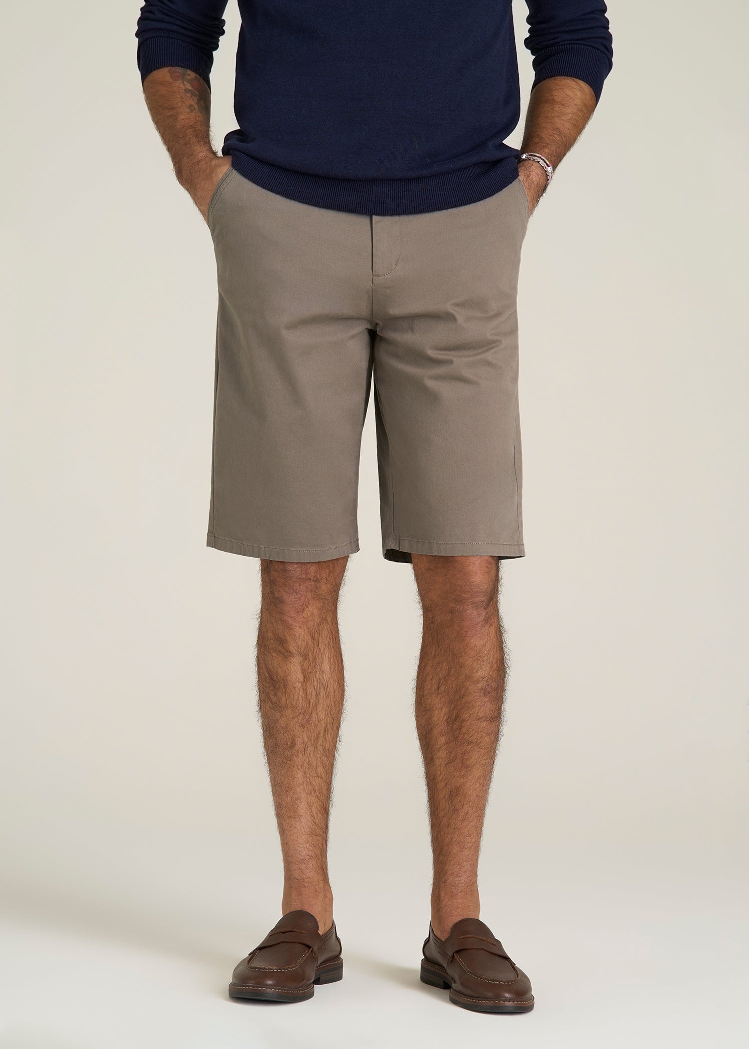 Chino Shorts for Tall Men in Dark Sand
