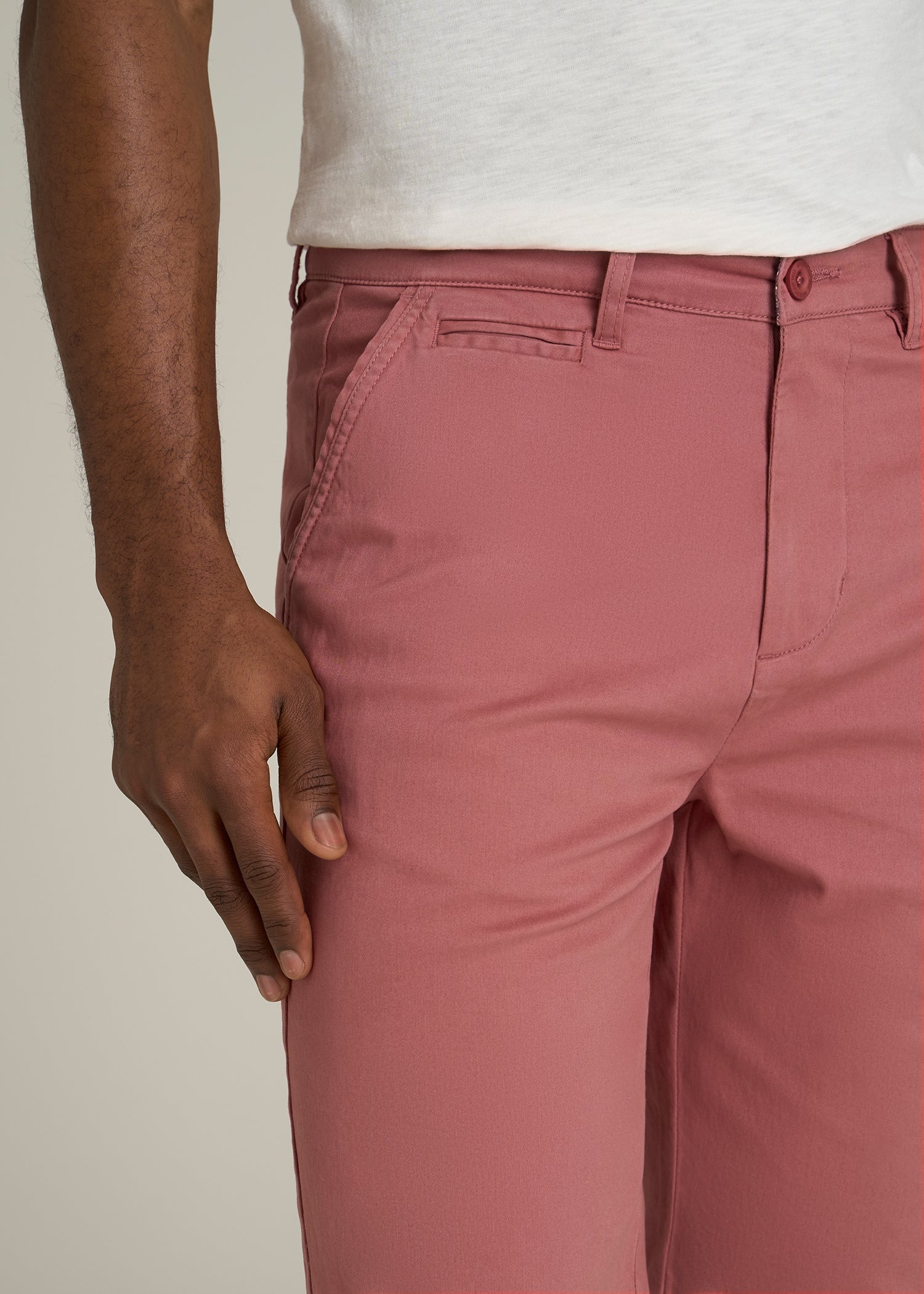 Chino Shorts for Tall Men in Withered Rose
