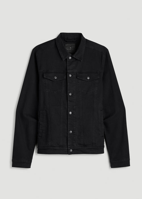 Classic Denim Jacket for Tall Men in Black