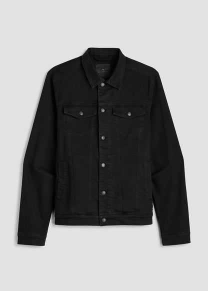 Classic Denim Jacket for Tall Men in Black