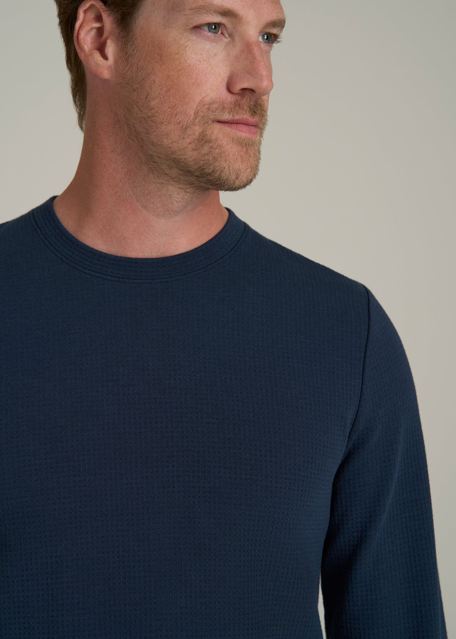 Cloud Knit Waffle Long Sleeve in Navy Blue