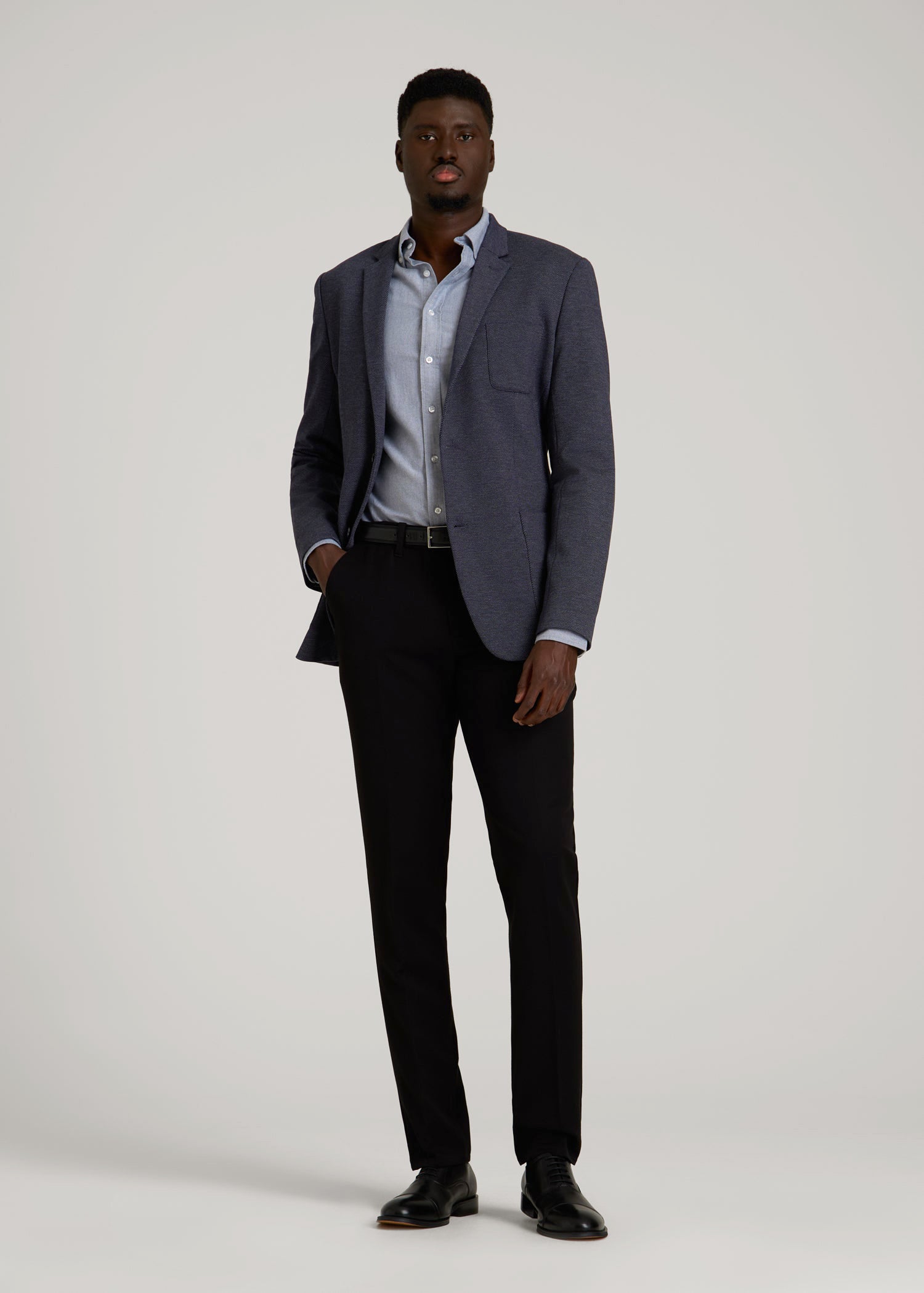 Core Blazer for Tall Men in Navy Diagonal