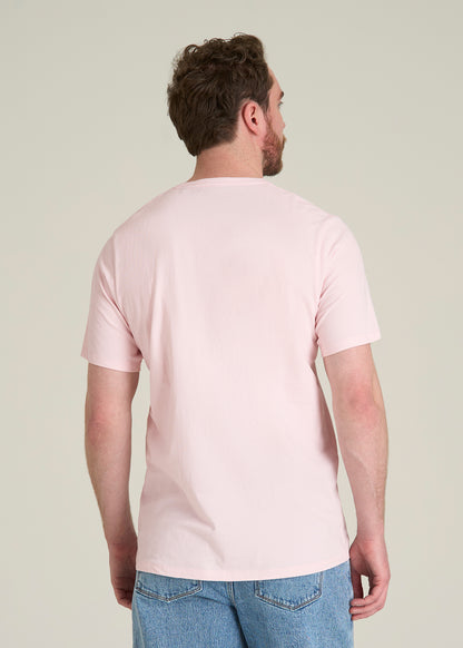Core Cotton Crewneck Tee for Tall Men in Barely Pink
