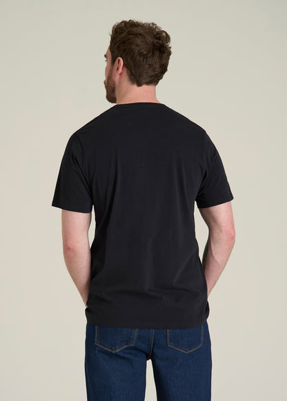 Core Cotton Crewneck Tee for Tall Men in Black