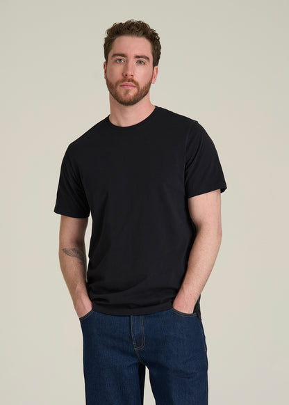 Core Cotton Crewneck Tee for Tall Men in Black