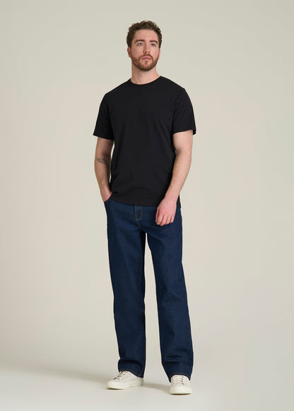 Core Cotton Crewneck Tee for Tall Men in Black