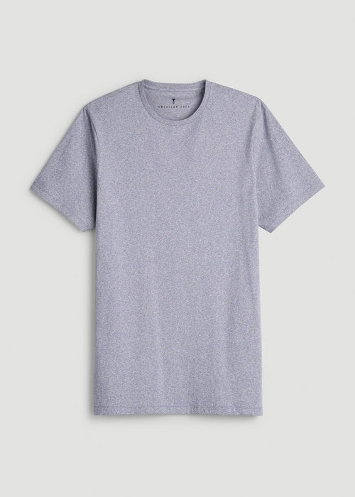 Core Cotton Crewneck Tee for Tall Men in Blue Granite Melange