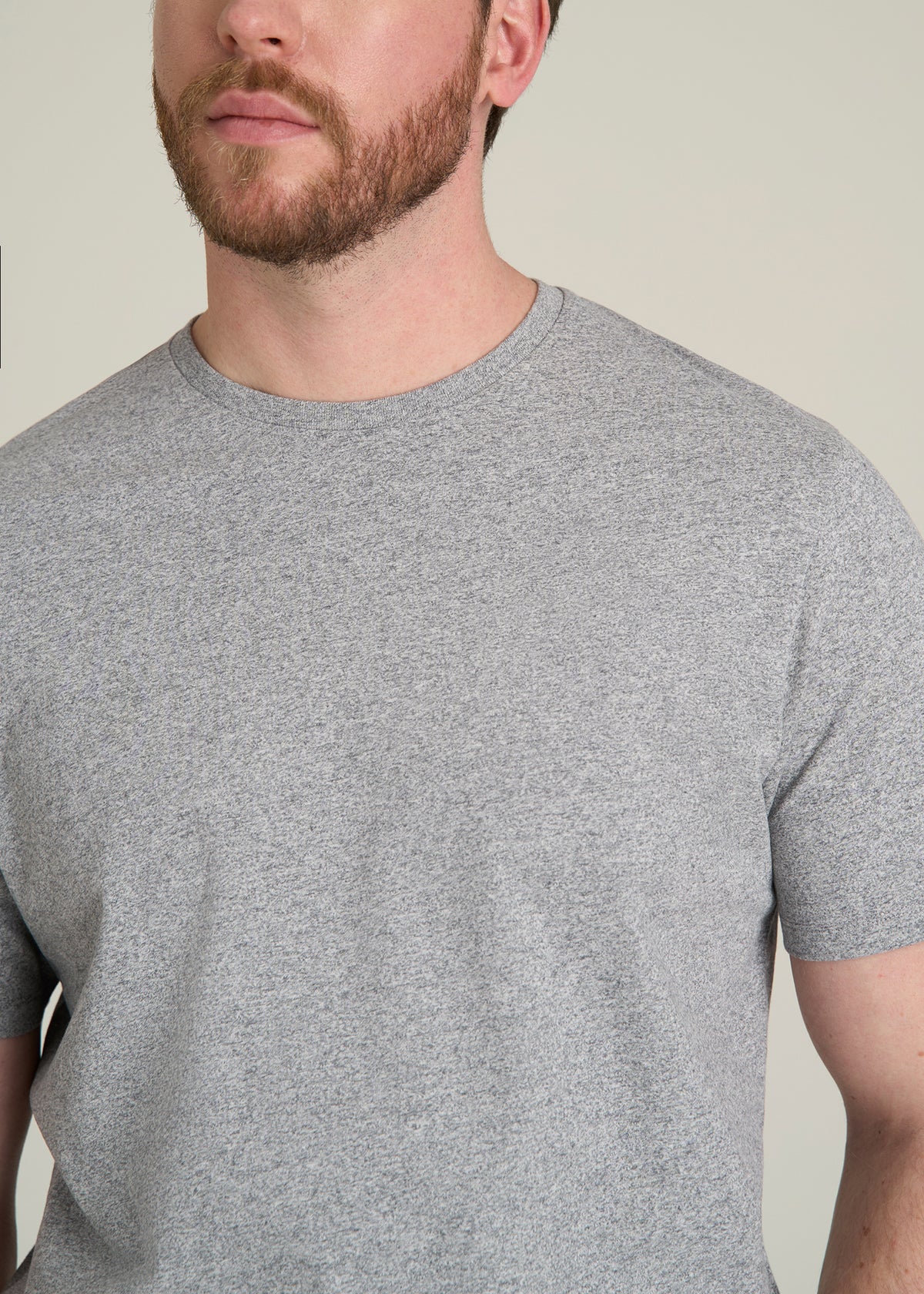 Core Cotton Crewneck Tee for Tall Men in Heathered Grey
